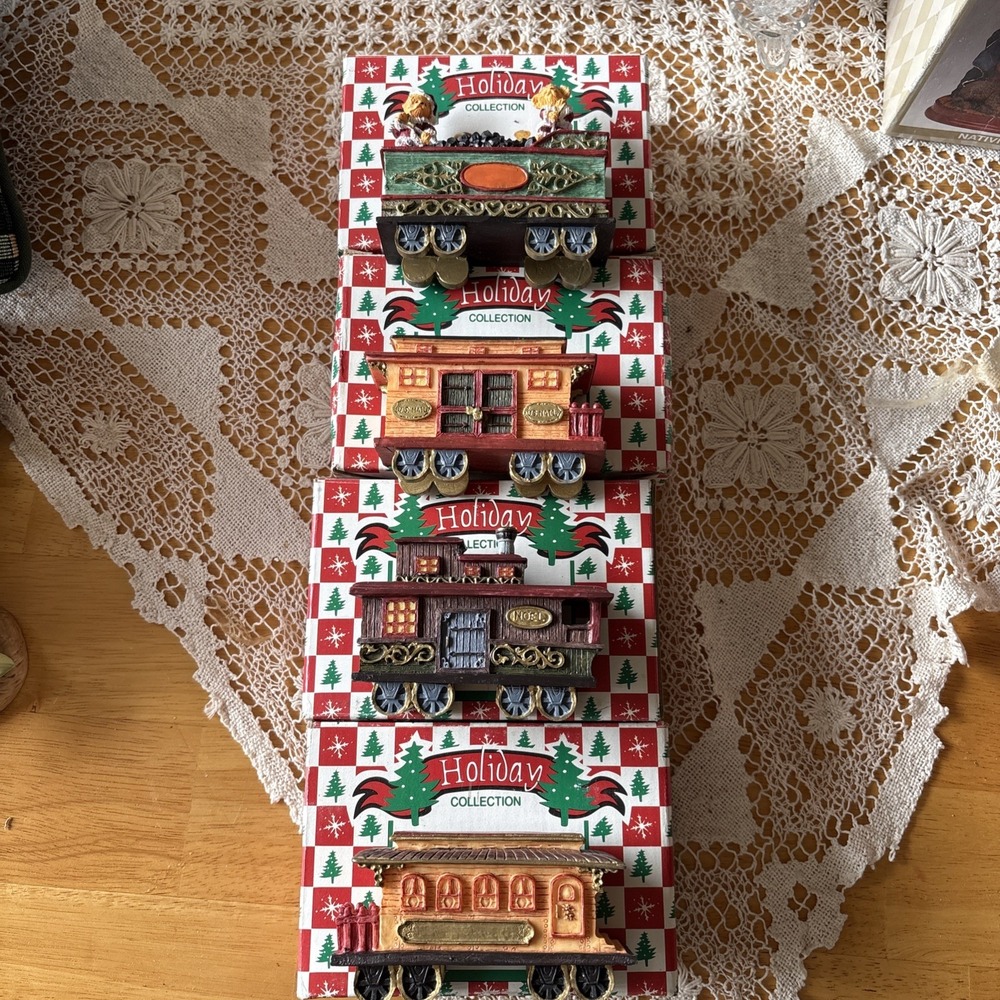 VTG Holiday Collection - 4 Piece Holiday Train Set with original boxes